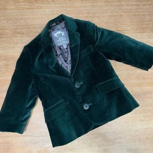 Appaman Kids Velvet Blazer in Deep Green